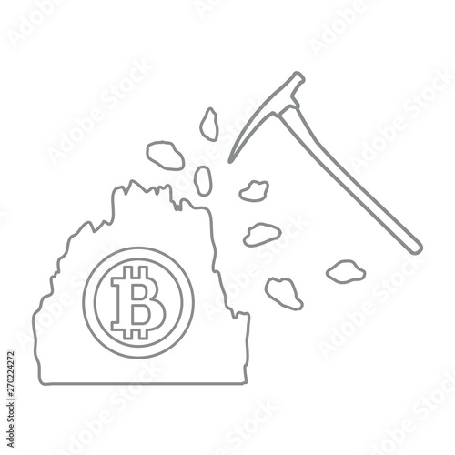 Mining of bitcoins. Digital currency.