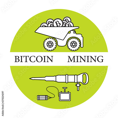 Dumper with bitcoins, dynamite and jackhammer.