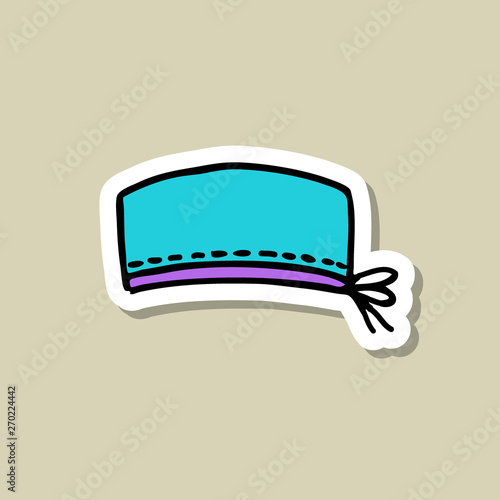 surgical cap doodle icon, vector illustration