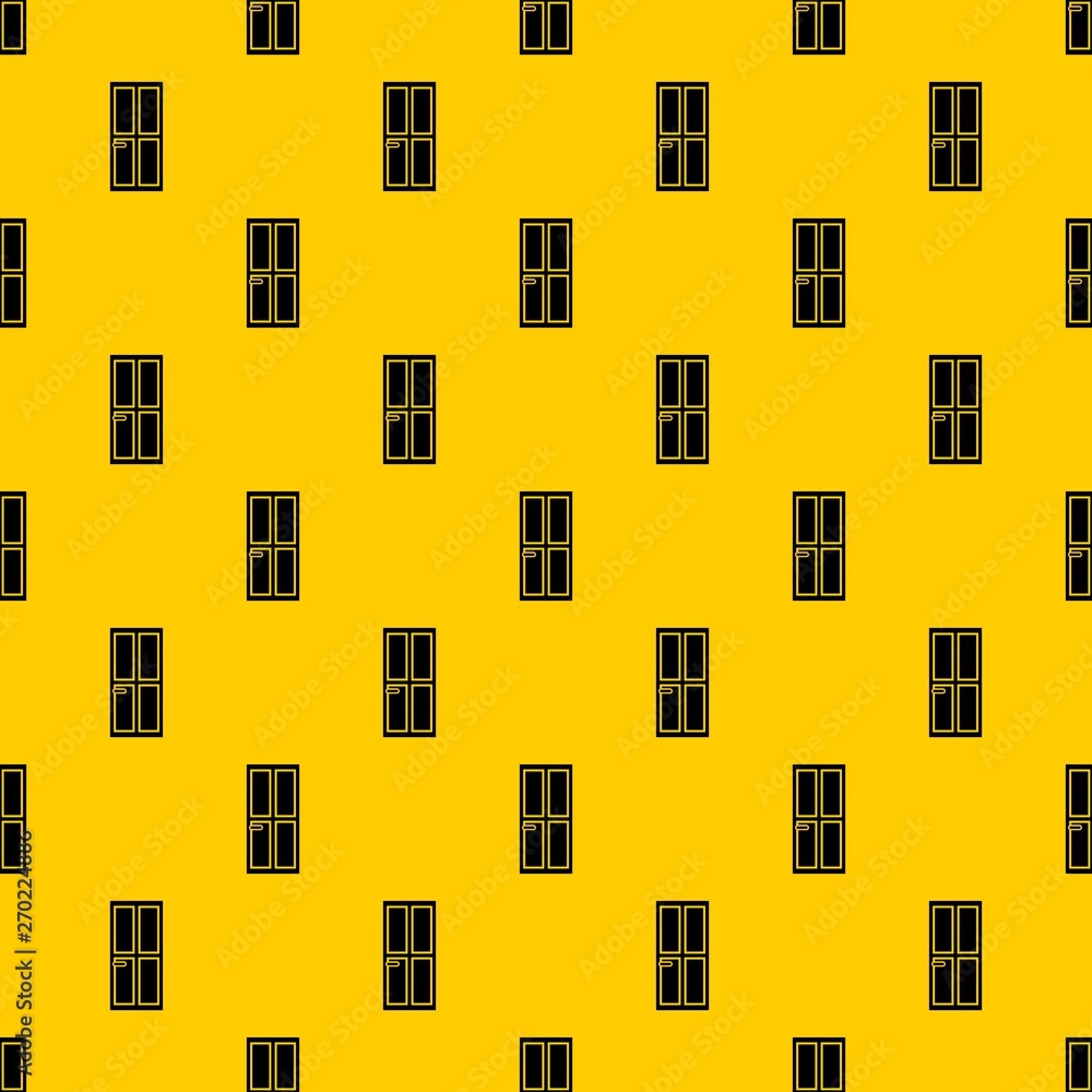 Closed wooden door pattern seamless vector repeat geometric yellow for any design