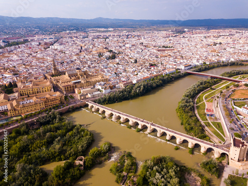 Cordoba with Roman Bridge over the Guadalquivir and the Mosque-Cathedral