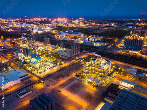 Chemical factory at night  Salou  Spain