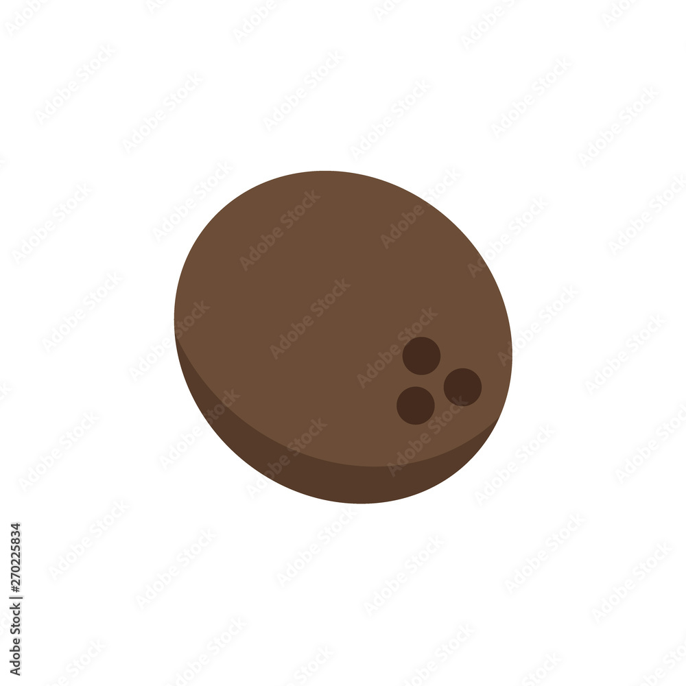 Fototapeta premium coconut vector icon, color illustration