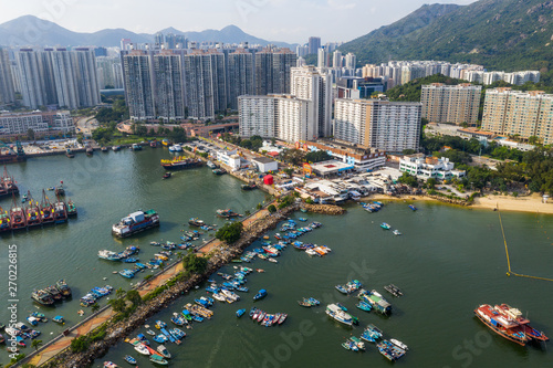 Aerial view of Hong Kong gold coast