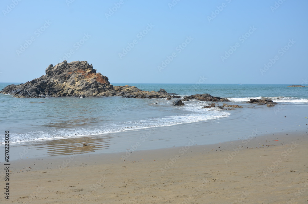 beach in Goa. Indian ocean coast beach in Goa. Indian ocean coast