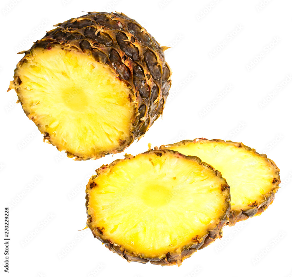 Sliced pineapple on light background Sliced pineapple on light background