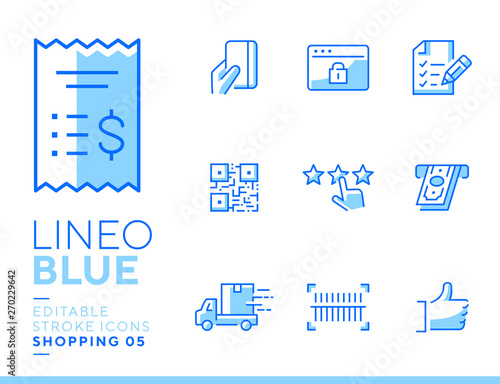 Lineo Blue - Shopping and E-commerce line icons