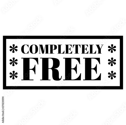 COMPLETELY FREE stamp on white background