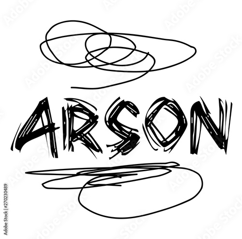 ARSON stamp on white background