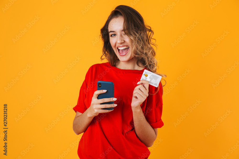 Portrait of a lovely cheerful young woman standing Portrait of a lovely cheerful young woman standing