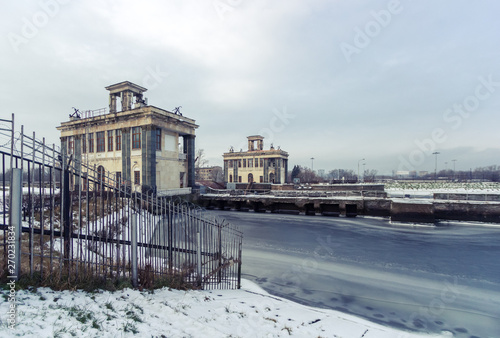 Photography moscow canal in winter