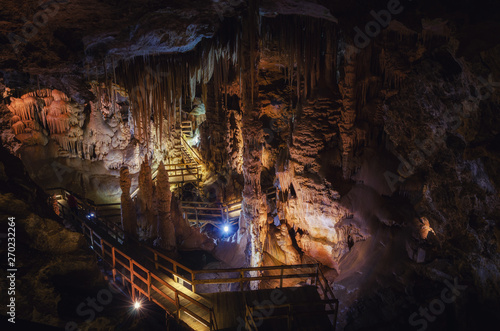 Interior view of Karaca cave located in Cebeli Village,Torul Town,Gumushane city,Turkey photo