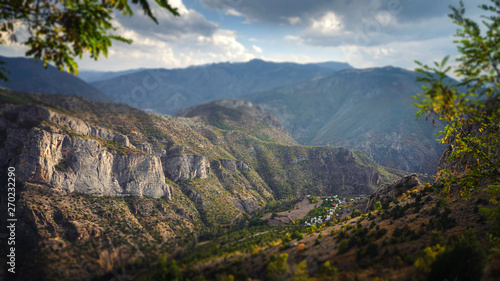 View of the Pontic Mountains near the city of Torul, Gumushane province in the Black Sea region of Turkey photo