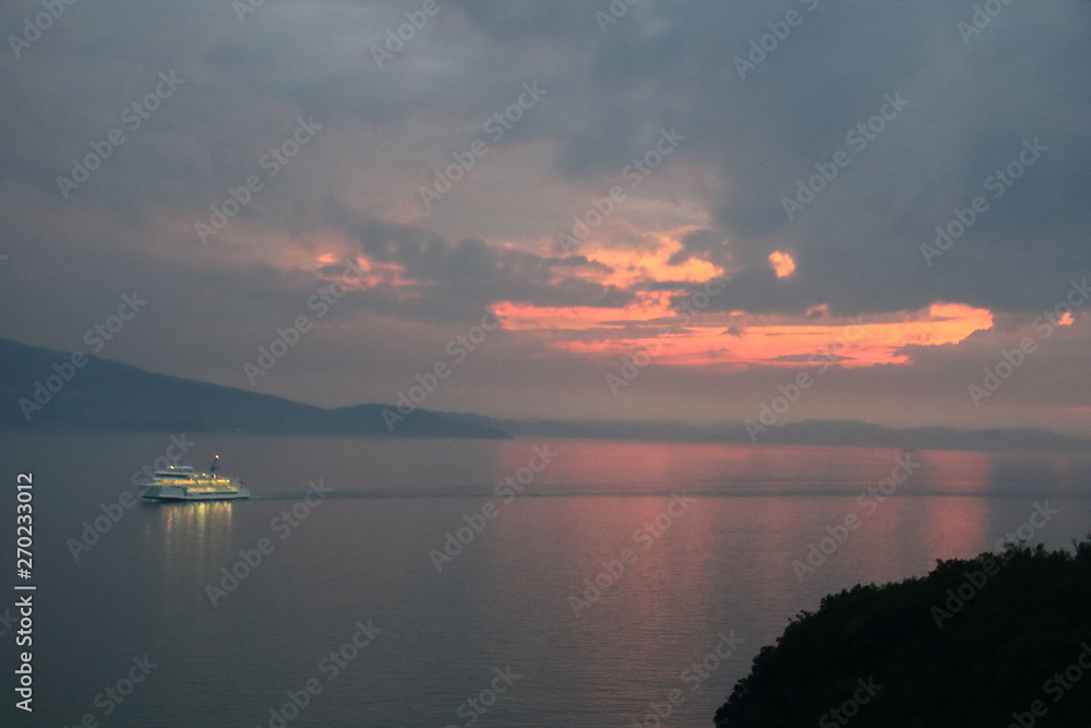 Naklejka premium 海の夕景