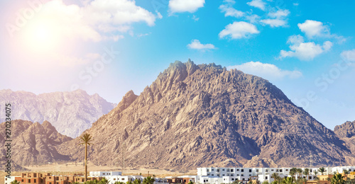 The beauty of the mountains of the Sinai Peninsula in Egypt. Panoramic view photo