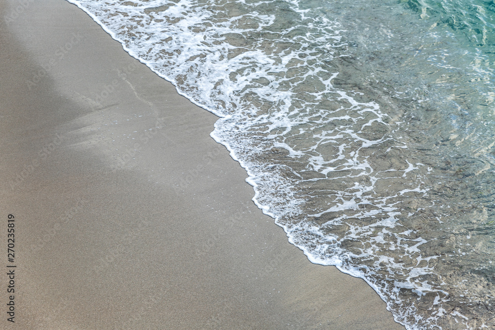 Sandy coast of the turquoise sea, background