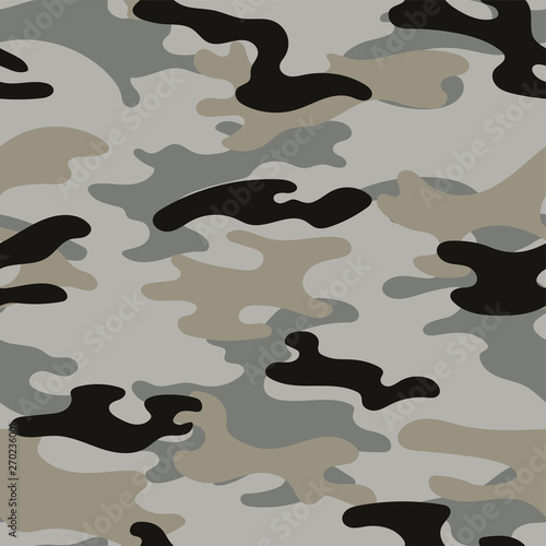 Military camouflage seamless pattern. Khaki texture. Trendy background. Abstract color vector illustration. For design wallpaper, wrapping paper, fabric.