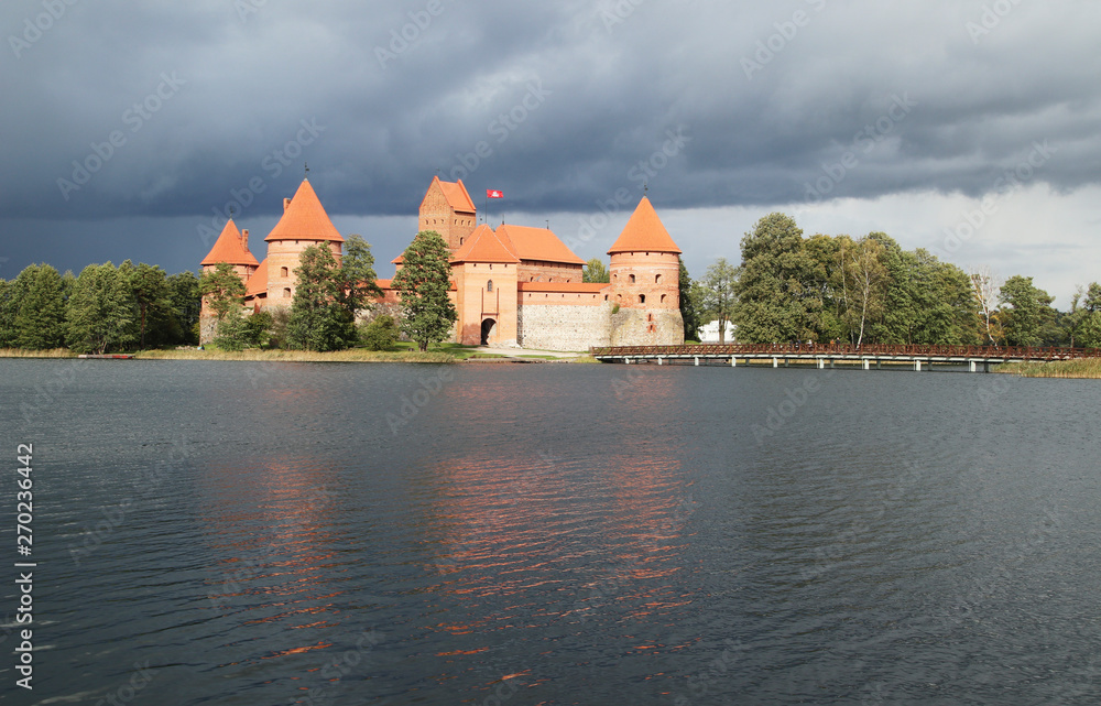 Fototapeta premium Trakai Castle, Lake Galve, Vilnius, Lithuania, Europe