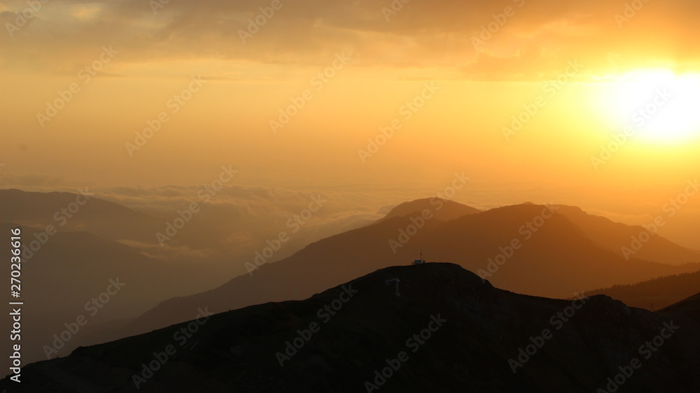 sunset in mountains sunset in mountains