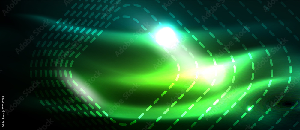 Dark background with neon glowing elements, shiny motion concept Dark background with neon glowing elements, shiny motion concept