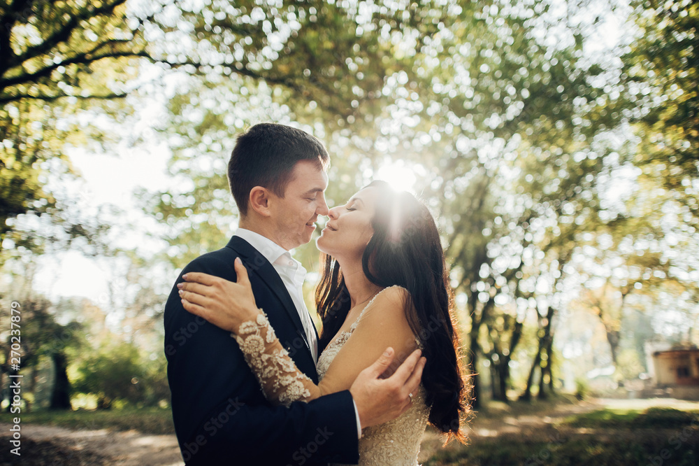 Romantic young couple celebrating their marriage. Romantic young couple celebrating their marriage.