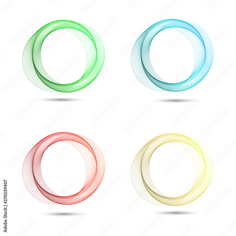 Set of colored circles with shadow on white background Set of colored circles with shadow on white background
