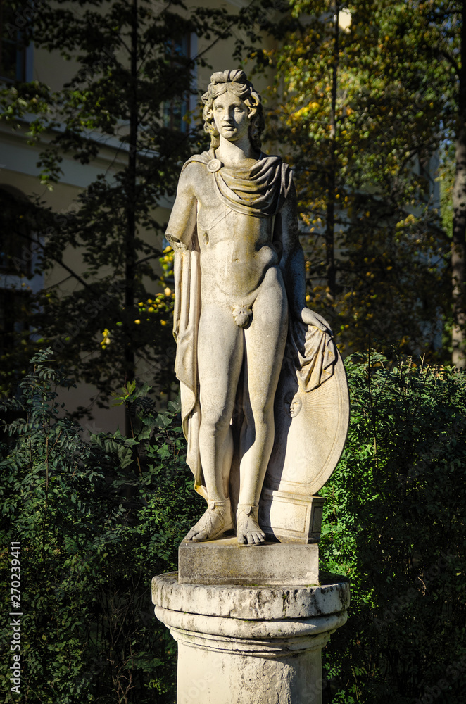 The Apollo Phoebus statue in the Pavlovsk park.