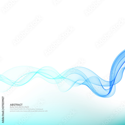  Motion of blue wavy wave lines on abstract background