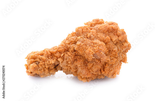 hot and crispy fried chicken isolated on white background.
