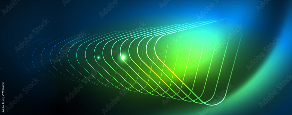 Neon glowing techno lines, hi-tech futuristic abstract background template, vector Neon glowing techno lines, hi-tech futuristic abstract background template, vector