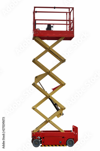 The image of an electric lift. Isolated on white.