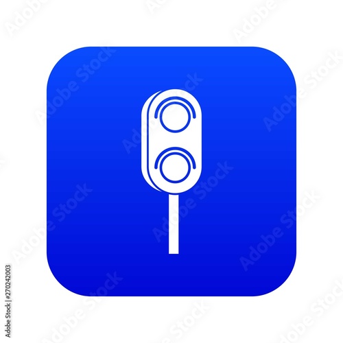 Semaphore trafficlight icon digital blue for any design isolated on white vector illustration