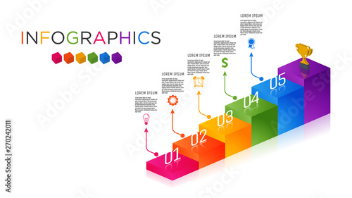 Full-color business label Infographic template.