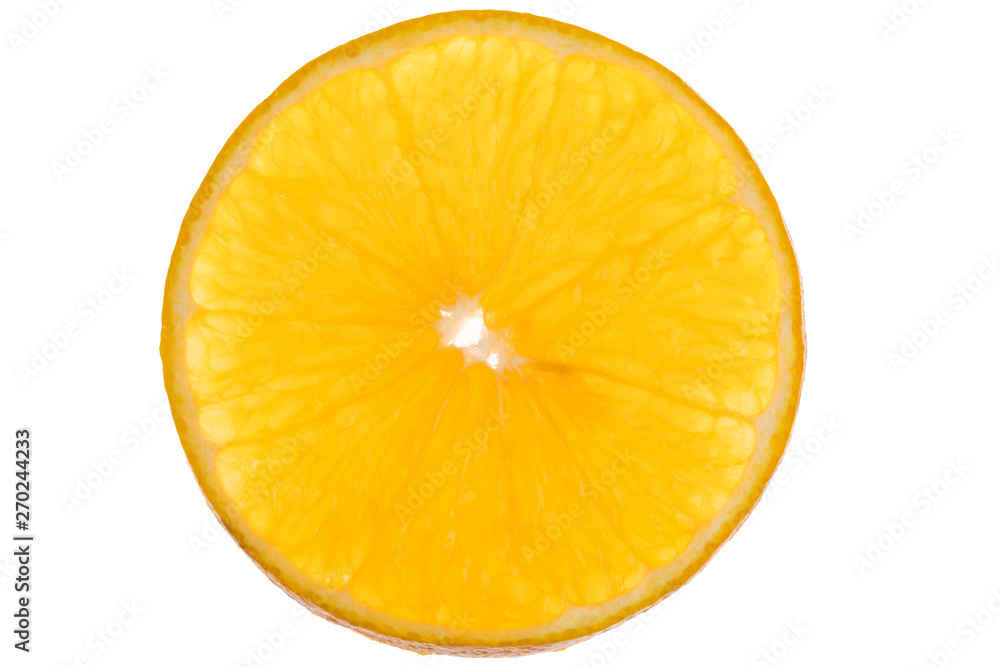 detail of orange sliced on white background detail of orange sliced on white background