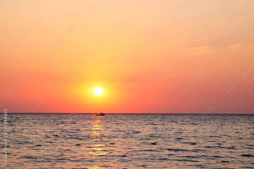 sunset predawn sky over the mediterranean sea