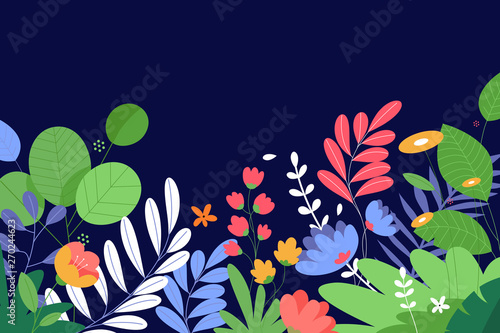 Nature background. Flat design vector illustration for web and social media banner, presentation template, advertising material.