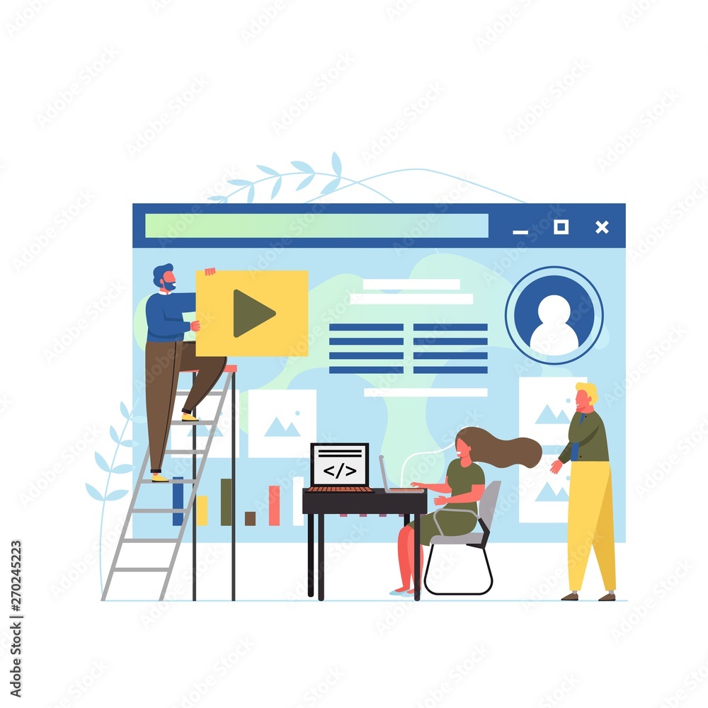 Front end development, vector flat style design illustration Stock ...