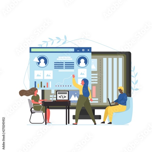 Front end development, vector flat style design illustration