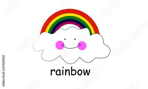 Cute cloud with Rainbow