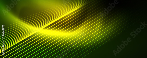 Vector neon light lines concept, abstract background