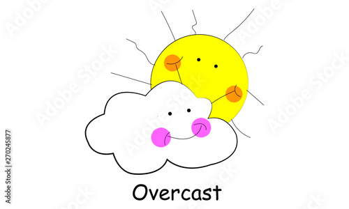 Cute cloud illustration for children, use as stickers, card, poster