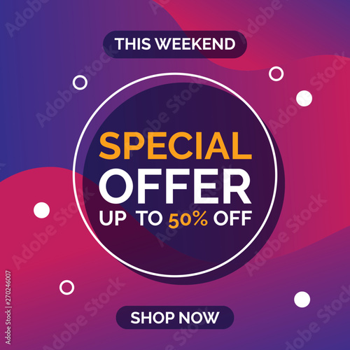 Special offer promotion banner on abstract modern background