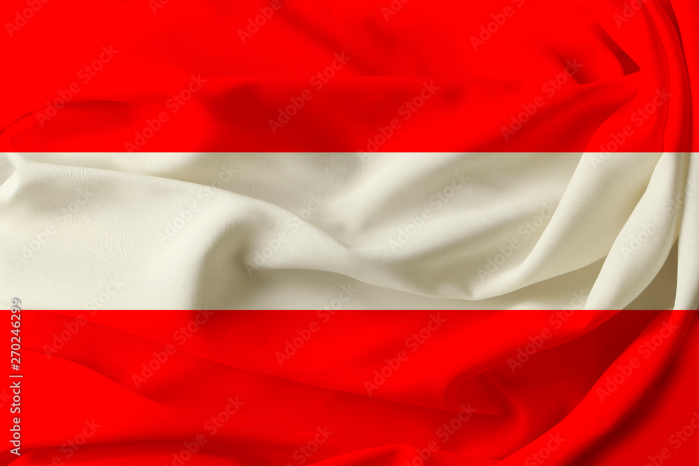 Obraz premium beautiful flag of Austria on pleated fabric