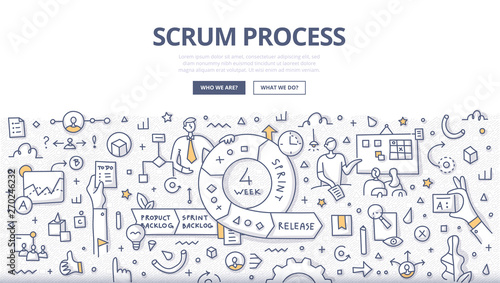 Scrum Process Doodle Concept photo