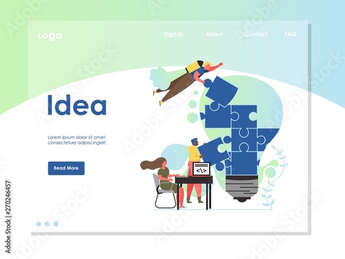 Idea vector website landing page design template