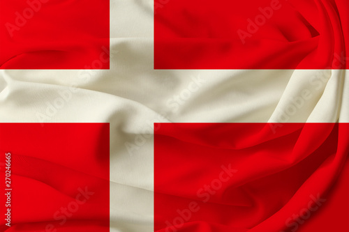 Free Download beautiful colored denmark flag on pleated silk fabric - GFXLoad