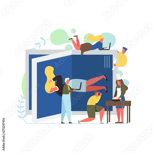 Online magazine, vector flat style design illustration