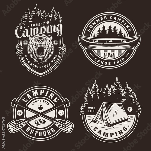 Vintage summer outdoor recreation emblems