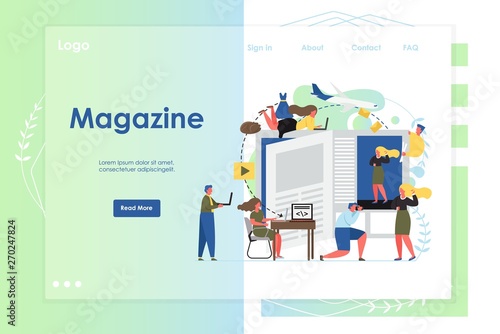 Magazine vector website landing page design template