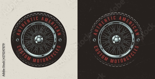 Vintage colorful custom motorcycle label